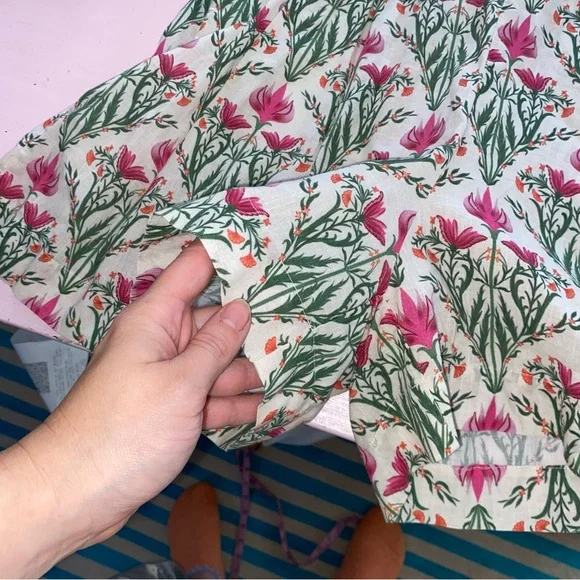 Espescia x Anthropologie off-shoulder floral-printed romper Pleated Front Spring - Picture 10 of 16